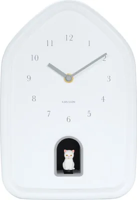 Produktbild von Karlsson – Moderne Kitty-Wanduhr – Weiß – Ø29,1 cm
