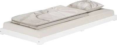 Produktbild von Weißes Studentenbett Futon extra niedriges Holzbett 90x200 Kiefer V-60.47W-09ohne Zubehör