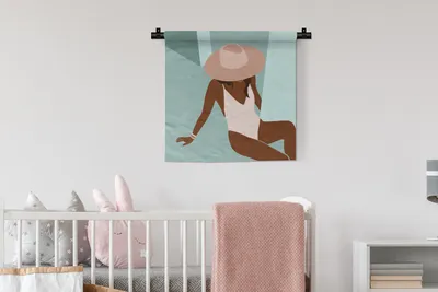 Produktbild von MuchoWow® Wandteppich Wandbehang Sommer - Frauen - Kleidung 60x60 cm Tapisserie Dekoration Wandtuch - Dekorationen - Wand Decke