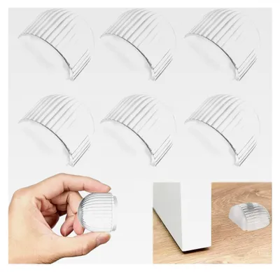 Produktbild von 6 Stück Türstopper Set – Transparente Selbstklebende Türpuffer für Hartböden, Türschutz für Wand und Möbel