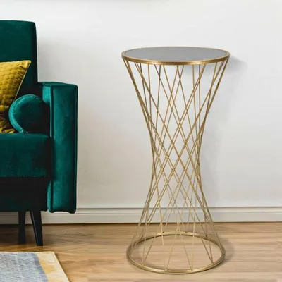 Produktbild von Dmora Couchtisch Berceto 40x40x80h cm gold Zeitschriftenablage