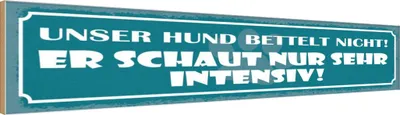 Produktbild von vianmo Holzschild 10x46 cm Unser Hund bettelt nicht!