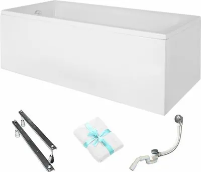 Produktbild von Aqua For You | Besco Badewanne Talia - 100x70cm - Weiße Verkleidung - Antibakterielle Beschichtung - Siphon Inklusive