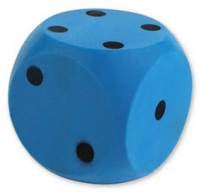 Image de De géant en mousse 15 cm bleu - jeu de société xxl - plein air