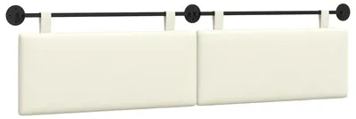 Image de Tête de lit suspendue vidaXL en velours crème