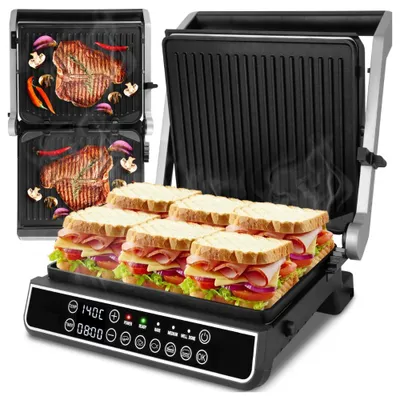 MalTec SM5000W-PRO Kontaktgrill, 2500 W, 5 Programme, 3 Garstufen, 180°
