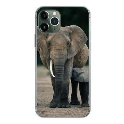 Produktbild von MuchoWow® Handyhülle Schutzhülle Hülle für iPhone 11 Pro Elefant - Tiere - Flachland - Natur Silikon Softcase Handy Hülle - Handy