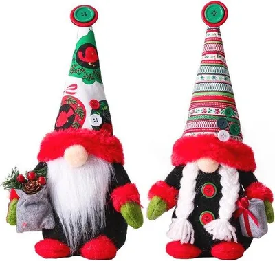 Produktbild von Weihnachtszubehör Set mit 2 Figuren - Plüsch Dekoration für Feiertage
