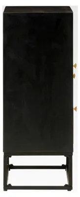 Produktbild von Schwarzes Sideboard 55x30x76cm aus massivem Mangoholz und Eisen