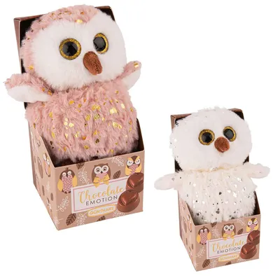 Produktbild von Günthart Chocolate Emotion Pralinen mit Plüsch-Eule 54g