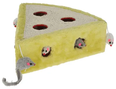 Sisal Spielzeug Cheesy mit Spielmäusen, 28x28x10 cm