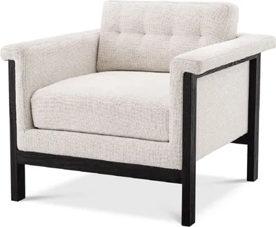Produktbild von Casa Padrino Luxus Sessel Weiß / Schwarz 79,5 x 80,5 x H. 72,5 cm - Wohnzimmer Sessel - Hotel Sessel - Luxus Möbel