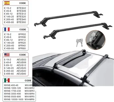 Immagine prodotto di Traversa portatutto, portata 70 kg, alluminio leggero, montaggio universale