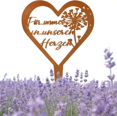 Zdjęcie produktu dla Metalowa dekoracja do grobu w kształcie serca, odporna na warunki atmosferyczne