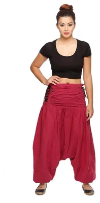Produktbild von Haremshose "Jaya" für Damen - Pumphose im Aladin-Stil - Pluderhose für Sport & Freizeit : rot L/XL Farbe: Rot Größe: L/XL