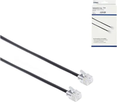 Produktbild von MAG T-RJ1111-6-KB, 6 m, RJ-11, RJ-11, Männlich, Männlich, Schwarz