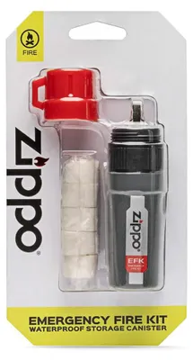 Produktbild von Zippo Notfall Feuerstarter Set – Outdoor Survival Feueranzünder mit Feuerstein, Zunder & Reibrad – Alternative zu Feuerstahl für Camping & Bushcraft