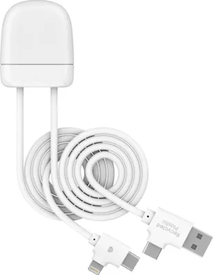 Image de ICE-TAG Cable A+C/USBC+Lightning 1m GRS Blanc