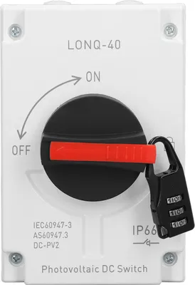 Obrázok produktu pre PV solárny odpojovač IP66 Vodotesný PV DC spínač pre RV loď DC1200V 32A 4P