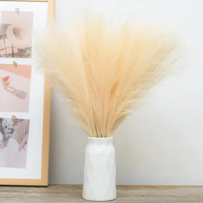 Produktbild von Künstliches Pampasgras 30 Stück 55 cm Hellgelb für Zuhause & Hochzeit