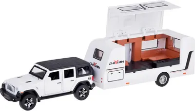Obrázok produktu pre Terénne auto + karavan so svetlom, biele Jokomisiada