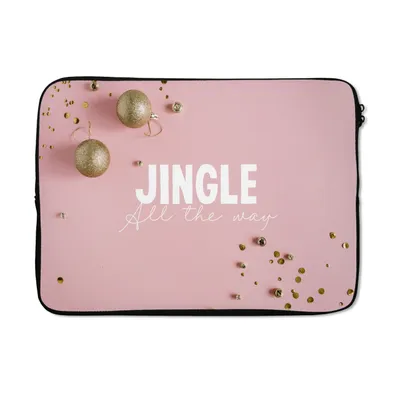 Produktbild von MuchoWow® Laptop Hülle 14 ZollWinter - Rosa - Gold Laptoptasche - Laptoptasche - Stoßsicher - Schutzhaube