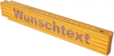 Produktbild von TE-Trend 2m Zollstock Gravur Meterstab Metermaß Gliedermaßstab Maßstab Wunschtext Namen Text 20 Zeichen Geschenk Gold