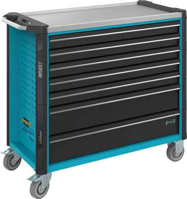 Obrázok produktu pre HAZET Assistent, 7 police/políc, Oceľ, Čierna, Modrá, 40 kg, 4 koleso/kolesá, 518 mm