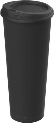 Produktbild von Mehrweg-Kaffeebecher schwarz 100% recycelbar Mikrowellen- und Spülmaschinengeeignet