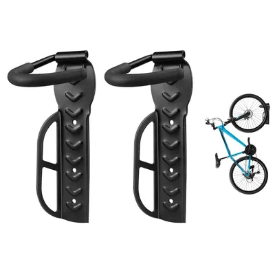 Produktbild von TOJ Fahrrad-Wandhalterung 2er Set – Fahrradhaken bis 30 kg – für Reifen bis 60 mm – Fahrradhalter Wand mit 4-Punkt-Befestigung – inkl. Montagematerial