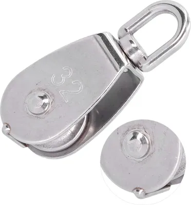Produktbild von 1,3-Zoll-Einzelrad-Schwenkrollenblock, 250 kg Tragfähigkeit, Edelstahl 316, für Bootshebeseil