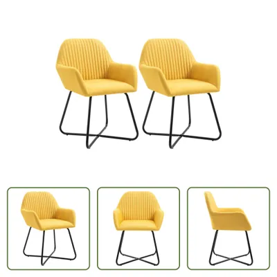 Immagine prodotto di The Living Store Sedie da pranzo 2 pezzi. Tessuto giallo