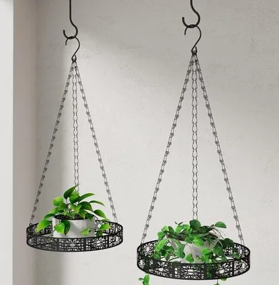 Produktbild von Famanu Pflanzenhänger Set von 2 - Metall mit Haken und Kette