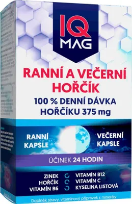 Obrázek produktu pro IQ Mag hořčík - ranní energie & noční klid 60 cps