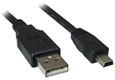 Produktbild von USB 2.0 Kabel, USB-A Stecker > Mini-USB Stecker (schwarz, 2,0 Meter, doppelt geschirmt)
