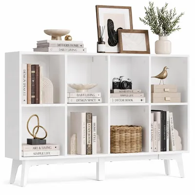 Immagine prodotto di Libreria a 8 scomparti | Colore: bianco "nuvola" | Dimensioni: 119,6 x 24 x 77 cm