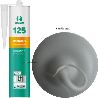 Produktbild von Ramsauer 125 Handwerk 1K Silikon Dichtstoff 310ml Kartusche sanitärgrau