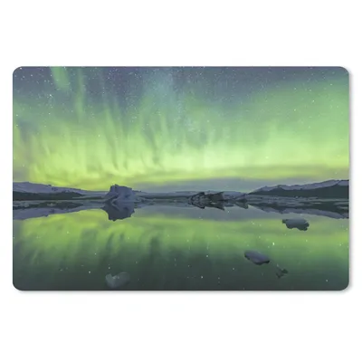 Produktbild von MuchoWow® Schreibtischunterlage Nordlichter - Grün - Reflexion 60x40 cm - XXL Mauspad - Großes Mauspad