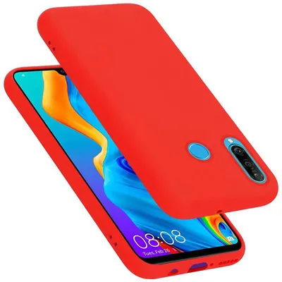 Produktbild von Cadorabo Schutzhülle für Huawei P30 LITE Hülle in Rot Handyhülle Case Cover TPU Etui