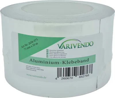 Produktbild von Hochleistungs Aluminium Klebeband 75mm x 50m – Ideal für Isolation & Reparatur, selbstklebend, silber