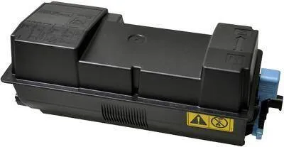 A black toner cartridge for a printer, shown from a diagonal angle against a white background.