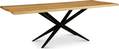 Produktbild von Esstisch Nova 220x100 Wildeiche mit Holzfällerkante und Spider-Gestell