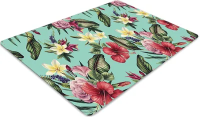 Produktbild von Stuhlunterlage Bürostuhlunterlage 120 cm x 90 cm Bodenmatte Bürostuhlunterlage - Blätter und Blumen