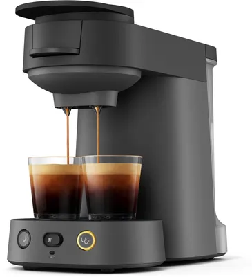 Productafbeelding van Philips Senseo Vibe Koffiepadmachine CSA225/60 - Compact - Keuze uit 1 of 2 Kopjes - Instelbare Intensiteit - Automatische Uitschakeling - Donkergrijs