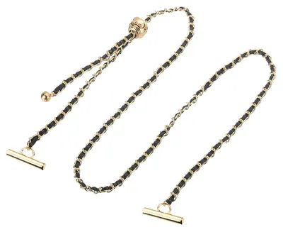 Taschenkette, verstellbar, 11 cm, schwarz/hellgold