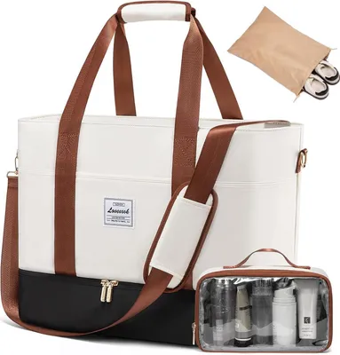 Produktbild von LOVEVOOK Reisetasche Damen Wasserdicht Weekender mit Schuhfach Kulturbeutel Handgepäck Saunatasche Gym Sporttasche