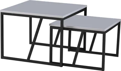 Produktbild von Couchtisch >Lola 2< (2-tlg) in grau, schwarz, MDF, Metall - 60x45x60 & 50x36x50 cm (BxHxT)