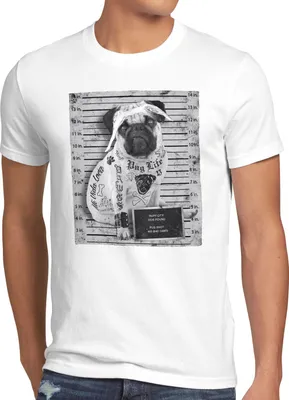 Produktbild von style3 Pug Tattoo T-Shirt Herren mops hund gangster rock motorrad tattoed biker usa