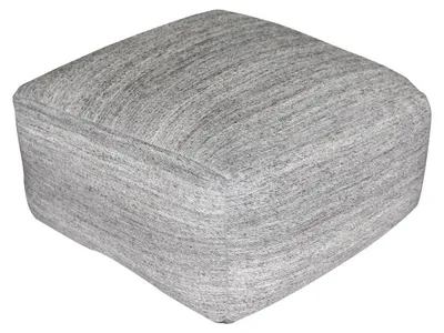 Image de Pouf Phoenix en Laine et Coton Tressé Gris
