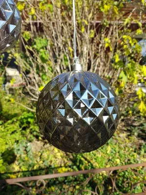 Produktbild von Christbaumkugel LED grau-silber Kugel LED - 10 cm